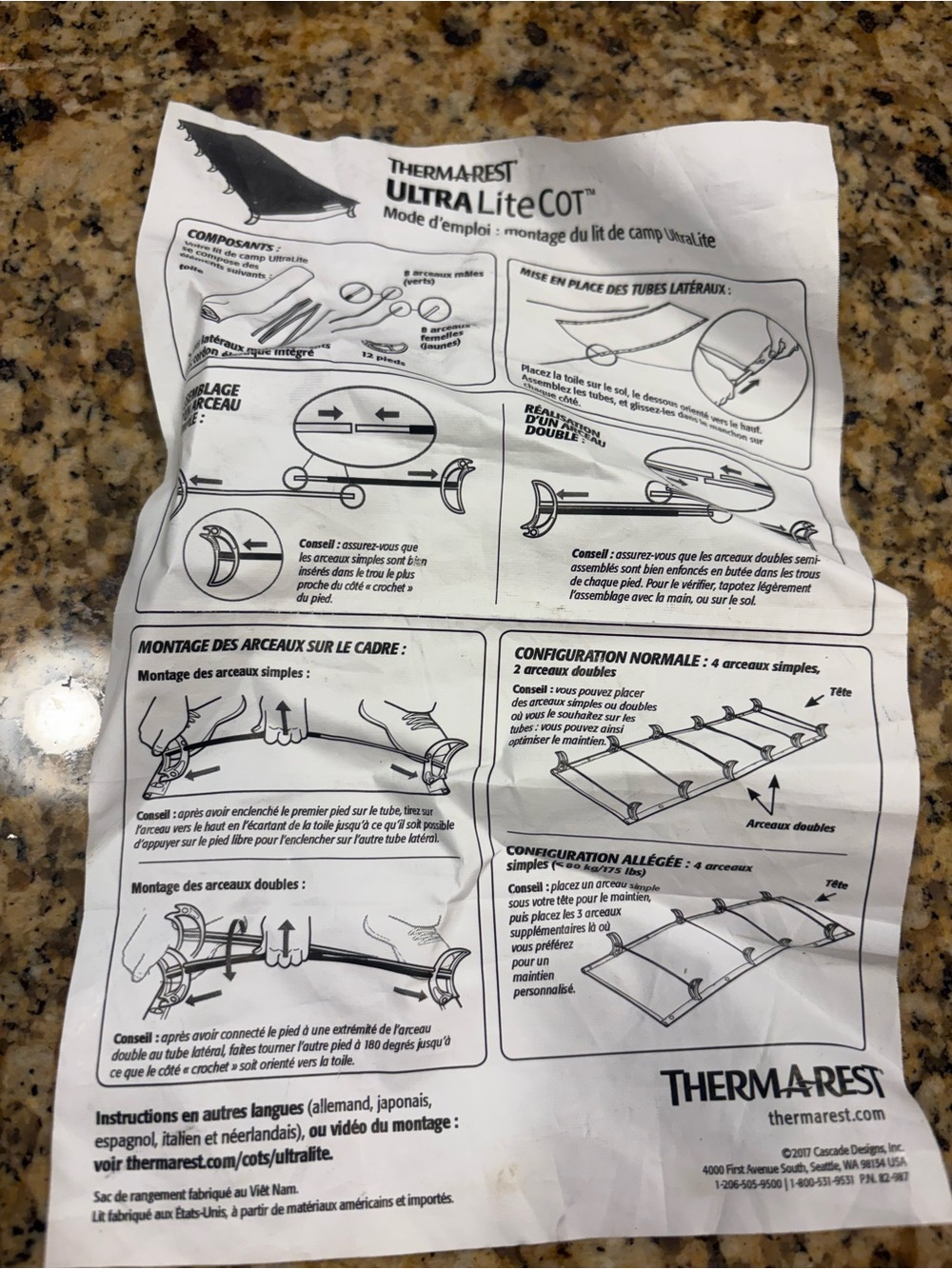Thermarest Ultralite Cot Camping Backpacking For Parts Repair Damaged - Picture 8 of 16